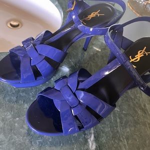 Royal blue YSL Tribute Sandals